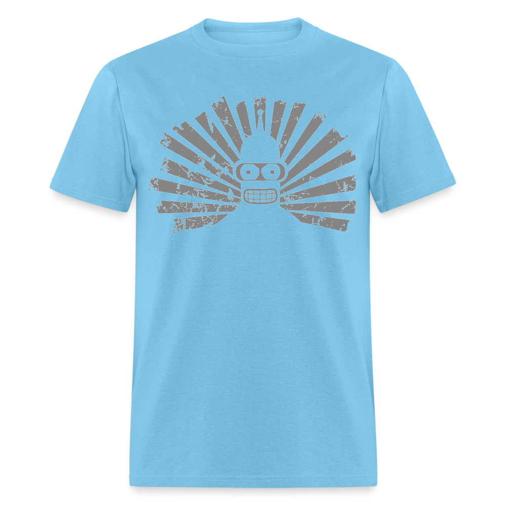 Starbend (black and white) - aquatic blue